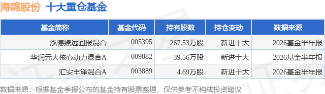 8月6日海鸥股份涨8.28%，泓德臻远回报混合基金重仓该股